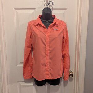 Columbia peachy pink long sleeve button down - L